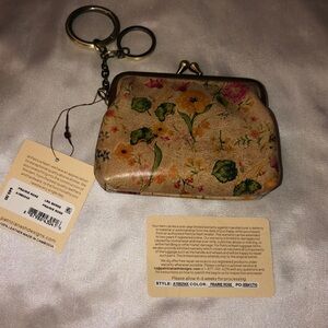 Patricia Nash Borse Leather Coin Purse Prairie Rose Print NWT & Card